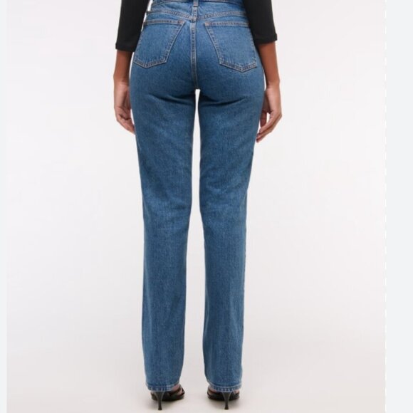 Abercrombie and Fitch Curve Love The Straight Mid-Rise Size 37 US 24R - Picture 3 of 3